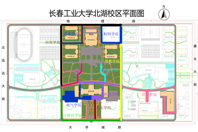 附图3 长春工业大学北湖校区2017年—2018年扫雪平面图